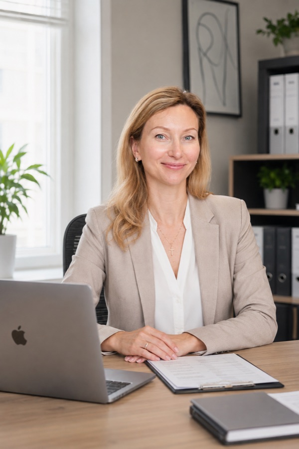 Anna Andriyenko at her desk